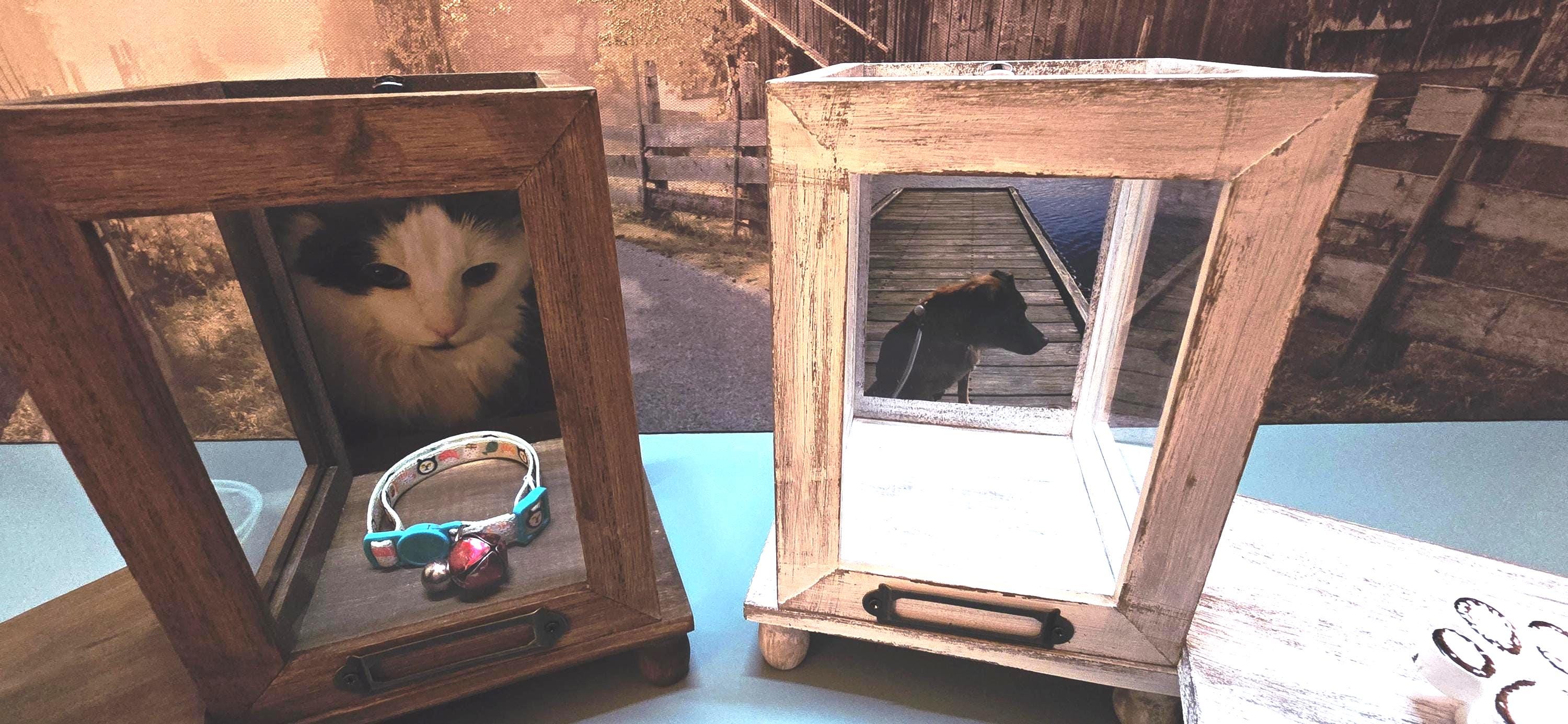 Rustic photo display box, wedding table display box, pet photo memorial display, farmhouse home decor, wedding photo display box - Thumbnail 6