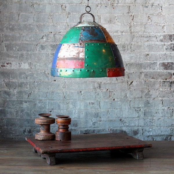 SmalI Industrial Pendant Light Multi-Color Reclaimed Iron Light Fixture Lamp Shade