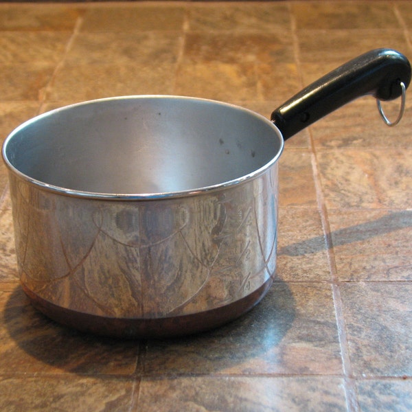 Vintage Small Revere Ware 1 Cup Mini Saucepan Stainless Copper Bottom No. 2 of 2 Butter Warmer
