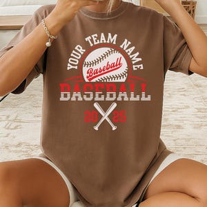 Comfort Colors Custom Team Name Baseball Shirt, Custom Baseball Shirt, Baseball Team Shirts, Custom Sport Shirts, Personalized Baseball Tees