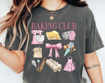 Comfort color Baking Club Shirt, Funny Baker T-Shirt for Women & Men, Retro Baking Graphic Tee, Gift for Bakers Lovers, Kitchen Crew