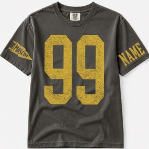 Football Senior Mom Shirt, Customizable Football Mom Graphic, Personalized Name Tee, Senior Year Football Gift Idea image 2