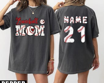Customized Baseball Mom Shirt, Your Name Baseball Shirt, Baseball Aunt Shirt, Grandma Shirt, Baseball Mom Shirt, Custom Baseball Shirt