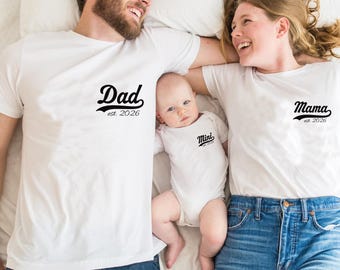 Dad and Mini Matching Shirts, New Dad Gift, Established 2026 T Shirt, Father and Baby Outfit, Cool Dad Tee, Baby Bodysuit Set