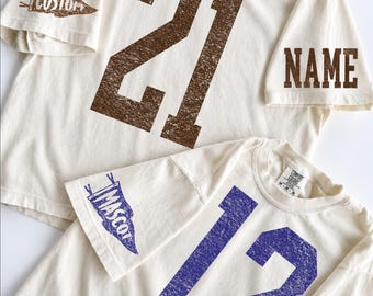 Football Senior Mom Shirt, Customizable Football Mom Graphic, Personalized Name Tee, Senior Year Football Gift Idea