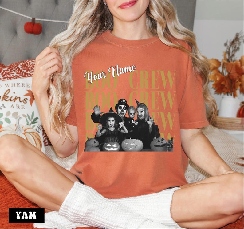 Boo Crew Shirt, Custom Halloween Shirt, Personalized Photo Halloween Shirt Bild 3