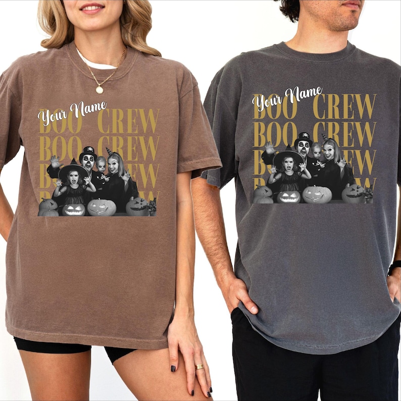 Boo Crew Shirt, Custom Halloween Shirt, Personalized Photo Halloween Shirt Bild 1