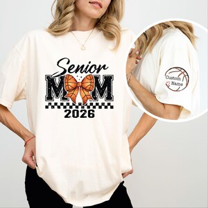 Custom Senior Basketball Mom tshirt, Personalized Senior Mom Shirt, Kids Name Shirt for Mom, Mothers Day Gift, Basketball Mom Sweater