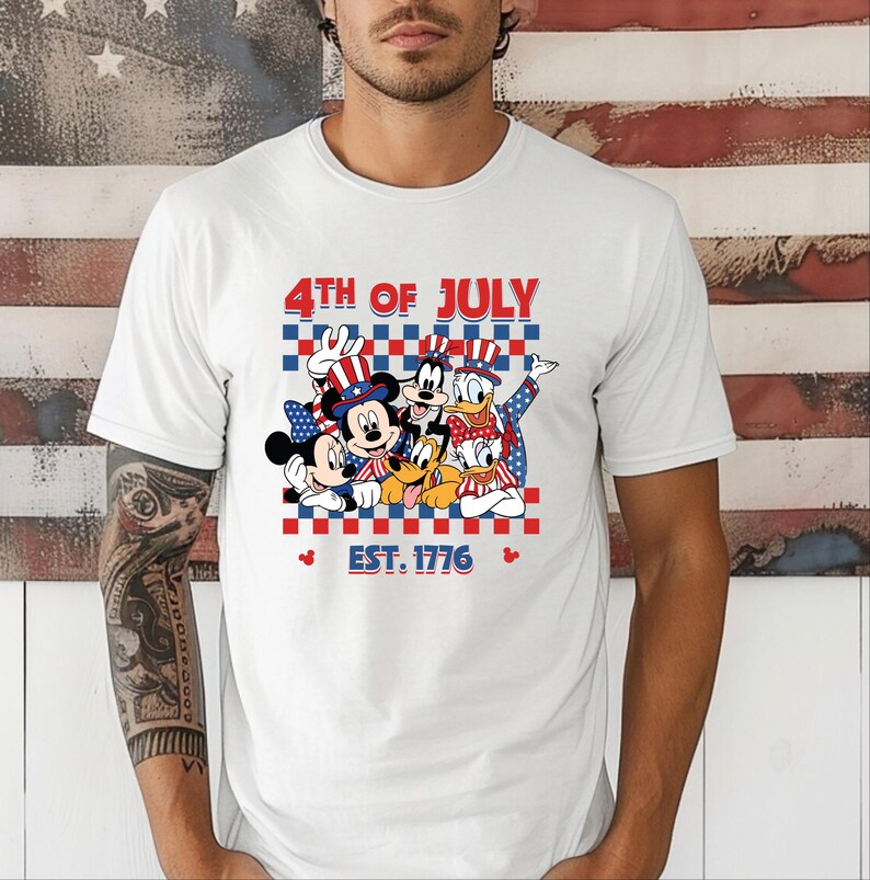 Mickey and Friends 4th July 2026 Shirt, Disney Independence Day Tee, Disneyland Family, Walt Disney World T-shirt 画像 4
