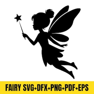 Fairy Silhouette SVG: Magic Clipart, Cricut, T-Shirt Design (Digital Download