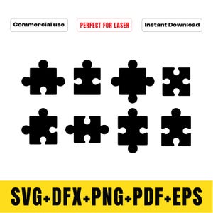 Puzzle Pieces SVG Bundle: Clipart, Silhouette Cut Files (Commercial Use)