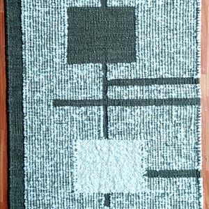 Handwoven Wool Rug | Geometric Scandinavian Durry (2x3 ft)