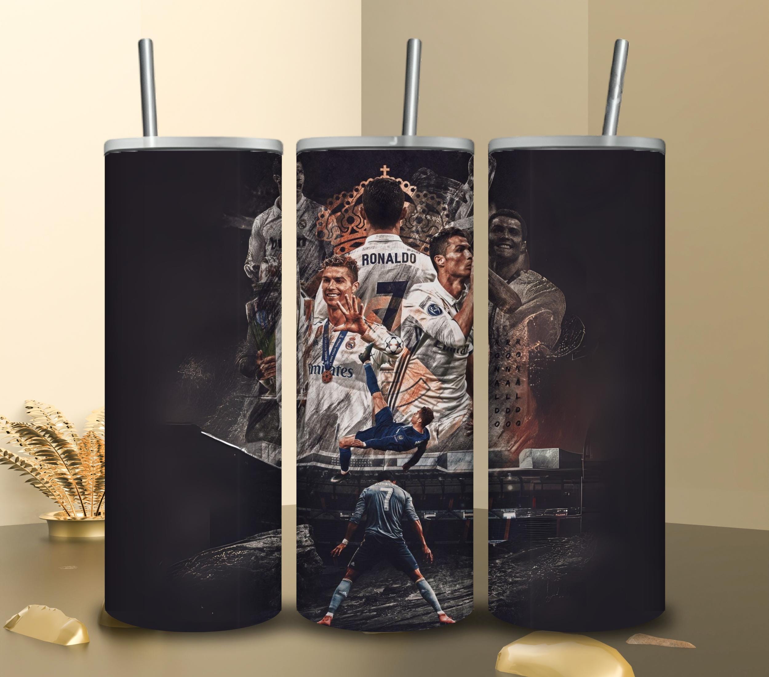 Ronaldo Tumbler Wrap PNG – Soccer Tumbler Design for 20oz – Real Madrid Printable Wrap – Ronaldo Digital Download PNG