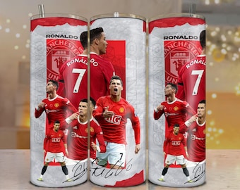 Cristiano Ronaldo 20 oz Tumbler Wrap Sublimation PNG | Soccer Star Digital Download | Instant Download & Sublimation