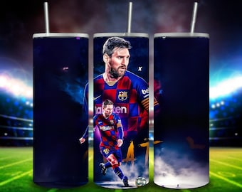 Lionel Messi Tumbler Wrap PNG | Soccer GOAT Digital Design | 20oz Skinny Tumbler Wrap for Football Fans | Sports Gift Download