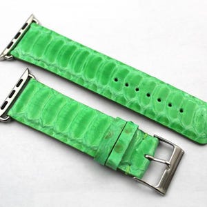 Apple Watch Armband Gehäuse 42 mm-44 mm-45 mm Handgefertigt Grüne Adapter Stahl Zubehör Ersatzteile Top Qualität Hergestellt in Italien Neu