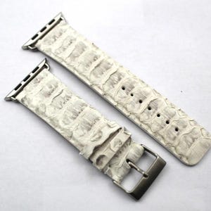 Correa Apple Watch CASE 42 mm-44 mm-45 mm Artesanal Color Blanco Accesorios Casual Correa de reloj blanca Repuesto Hecho en Italia Nuevo