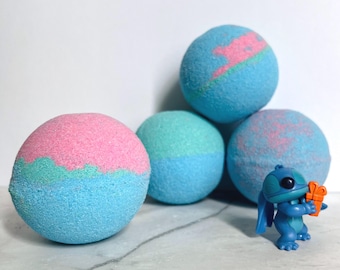 Bombe pour le bain Stitch : parfum pastèque menthe, jouet surprise