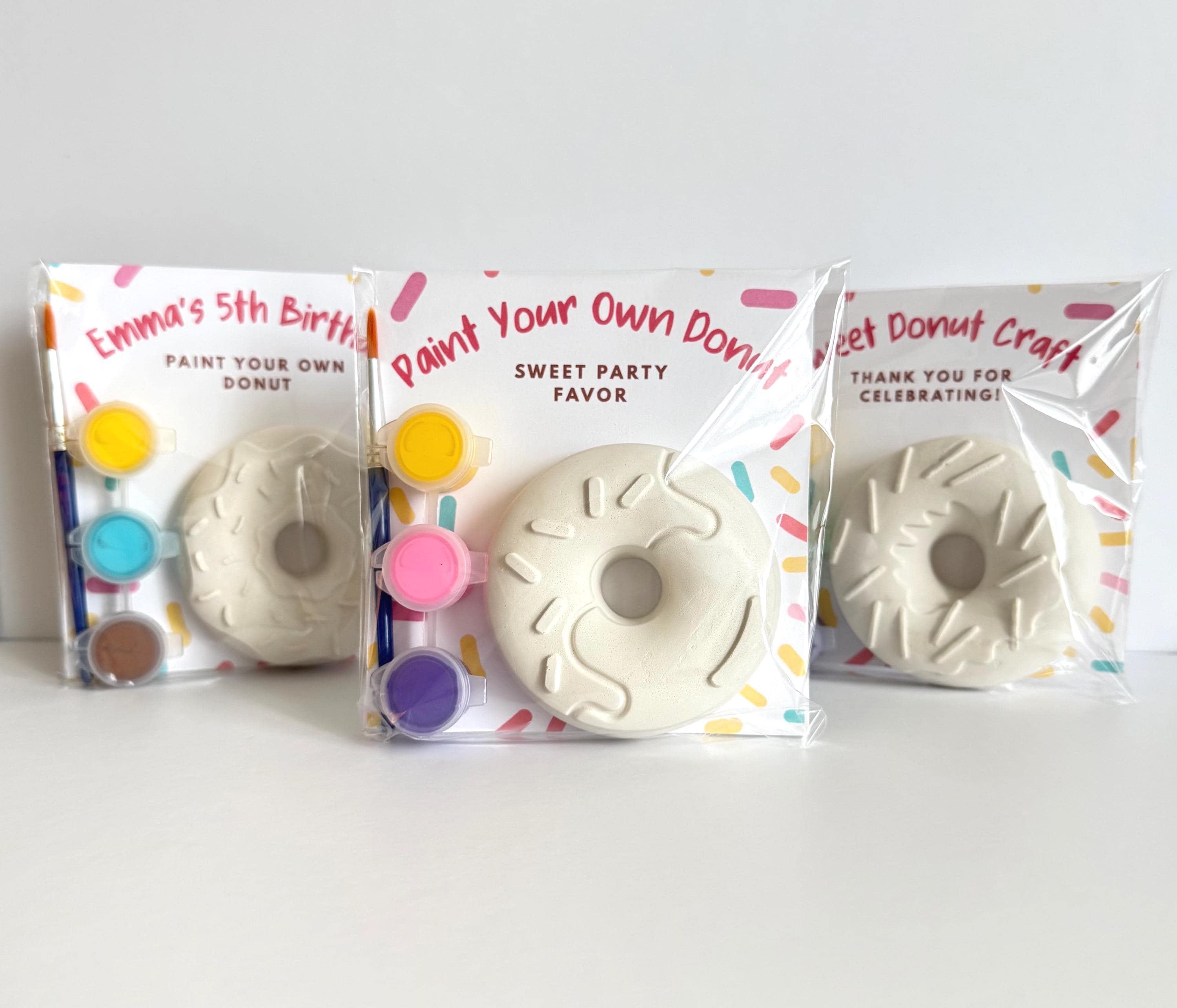 Donut Party Favor Birthday Craft Kit for Kids Paint Your Own Donut