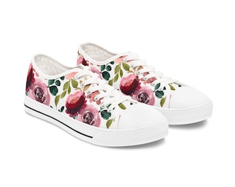 Zapatillas de lona con estampado floral: zapatillas deportivas para mujer con estampado botánico