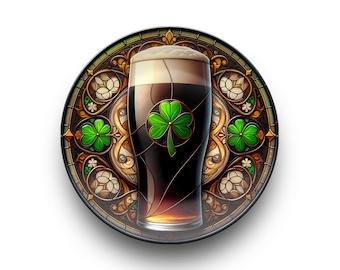 Guinness Inspired St. Patrick’s Day Decorative Plate – Irish Pub Style Bar & Home Decor