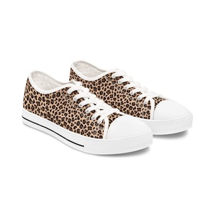 Leopard Print Sneakers, Boho Women's Shoes, Trendy Low Tops, Unique Footwear, Eye-Catching Sneaker Gift