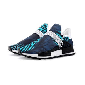 Lightweight Sneakers, Blue Tiger Print, Rare Boho Aesthetic, Women&#39;s Sneakers, Unique Shoes, Trendy Footwear, Stylish Trainers