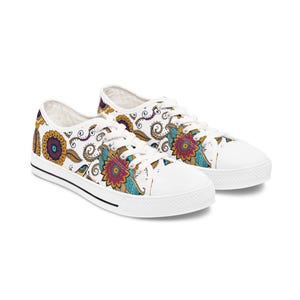 Floral Canvas Sneakers: Colorful Low Top Shoes for Women