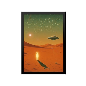 Decoración espacial inspirada en Jamiroquai: Arte mural de chica cósmica, póster surrealista de ciencia ficción de los años 70, impresión de paisaje astronómico, diseño retro desértico.