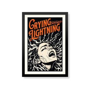 Lámina artística de Rayo Llorando: Póster inspirado en la música / Decoración de rock and roll / Lámina de lino para regalo