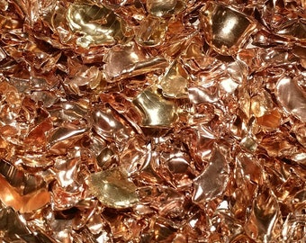 4oz Solid Copper & Brass Petals, Chips, Flakes, Great for DIY Resin Pyramid, Jewelry Pendants, Metal Casting Molding,Mixed Media Arts Craft