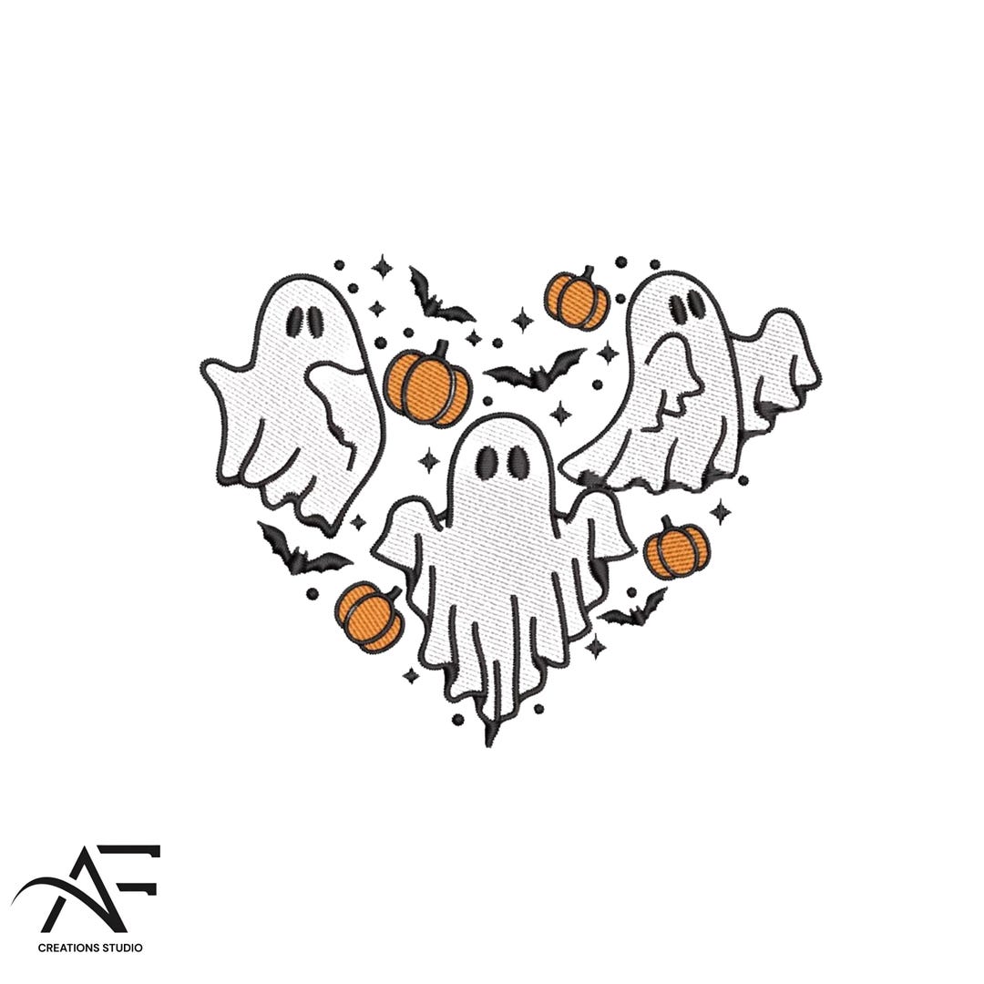 Ghosts Embroidery Design – Spooky Halloween Machine Embroidery Pattern ...