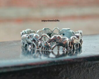Bague Argent éléphant Orientale - Taille 52-53 - Occasion, Style Ethnique Et Symbolique