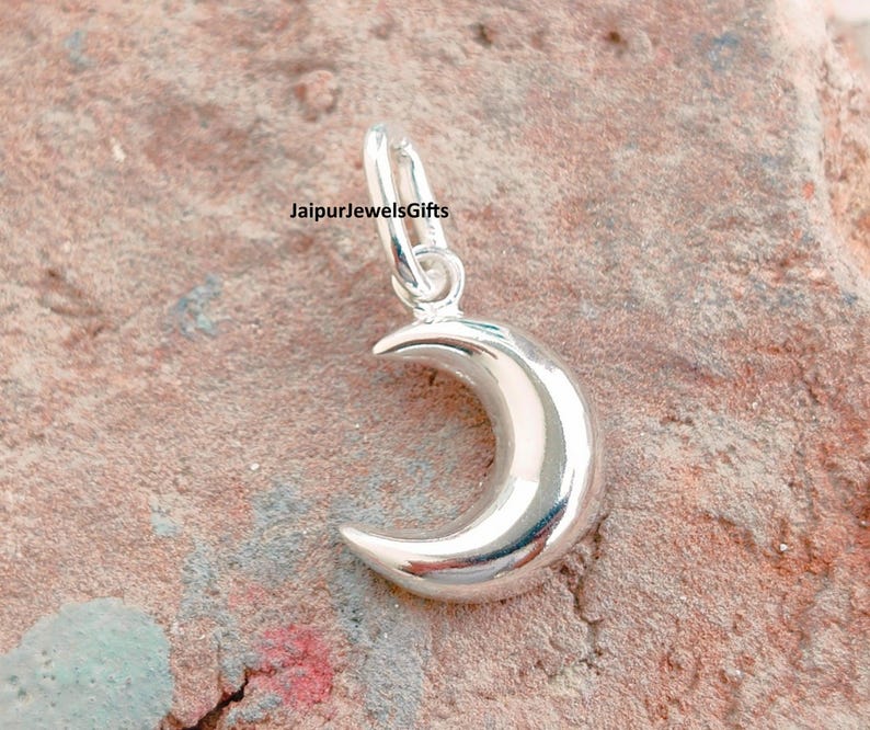 Sterling Silver Crescent Moon Necklace, Minimalist Celestial Jewelry ...