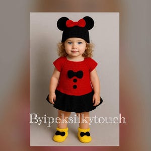 Handmade Crochet Mickey Mouse Baby Outfit: Newborn Costume Set