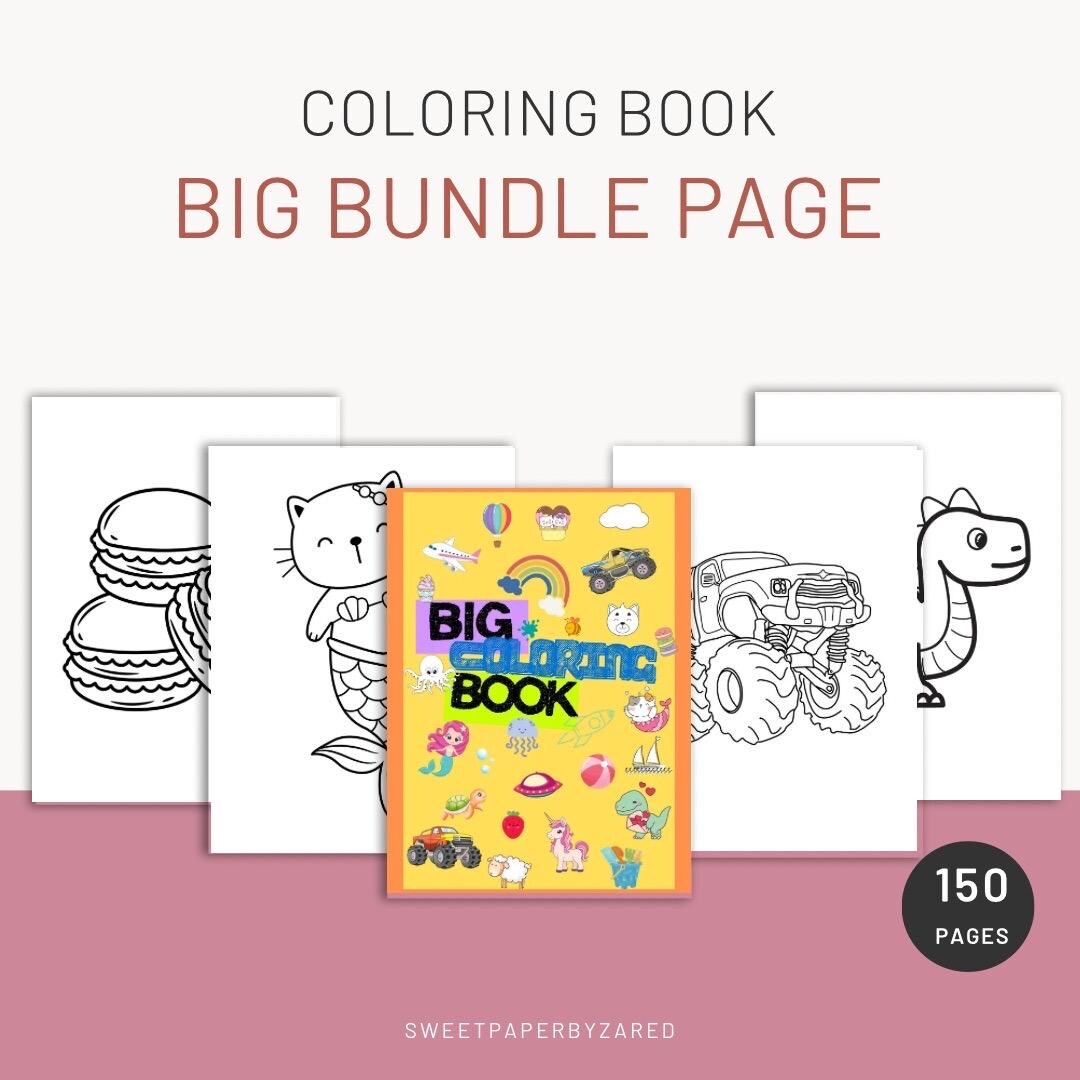 150 Pages Printable Coloring Book for Kids | Cute Animals ...