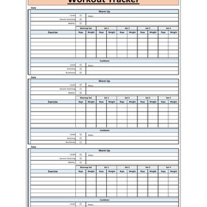Workout Planner Printable – Digital Workout Tracker & Exercise Log ...