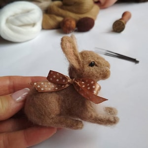 felted bunny, needle felted rabbit, wool bunny, miniature bunny, handmade bunny, Easter bunny gift, bunny figurine, collectible bunny, felt