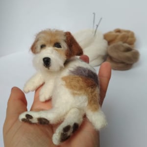 realistische Hunde Skulptur, gefilzte Hundefigur, Wollhundefigur, Wollfigur, Wollfigur, Wollfigur, Wollfigur, Wollfigur, nadelgefilzt