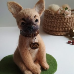 Custom Needle Felted Dog Sculpture: Personalized Pet Memorial