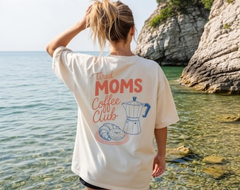 Tired Moms Coffee Club T-Shirt, Mom Life Tee, Coffee Lover, Gift for Mom, Graphic Tee