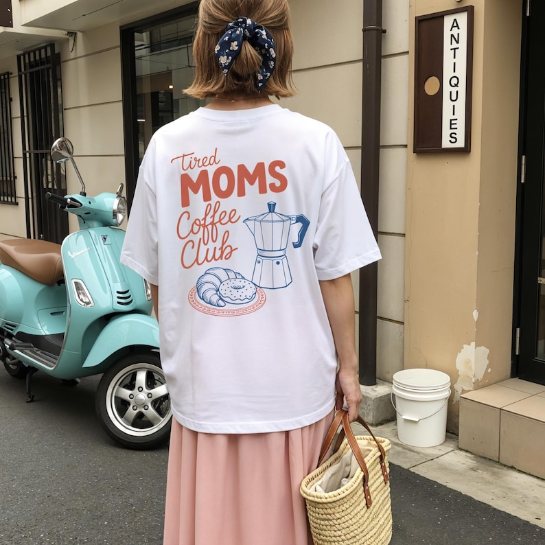 Tired Moms Coffee Club T-Shirt, Mom Life Tee, Coffee Lover, Gift for Mom, Graphic Tee image 2