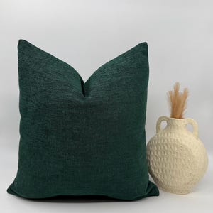 Green Textured Linen Pillow Cover: Luxury Euro Sham, Custom Size