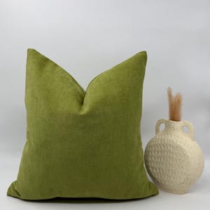 Lime Green Chenille Pillow Cover: Modern Textured Throw Cushion
