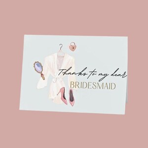 Carte de demoiselle d'honneur – Demande en mariage ou remerciement – Élégante, personnalisable, faite à la main