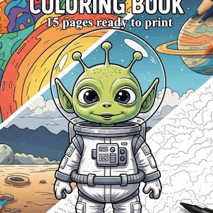 Coloring Book - Alien Adventures Coloring Book - Digital for Print