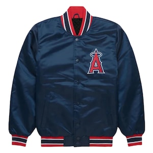 Navy Blue Varsity Jacket | Angel Satin Bomber Jacket |Embroided Quilted Jacket Unisex Chic streetwear Jacket | personalized letterman jacket