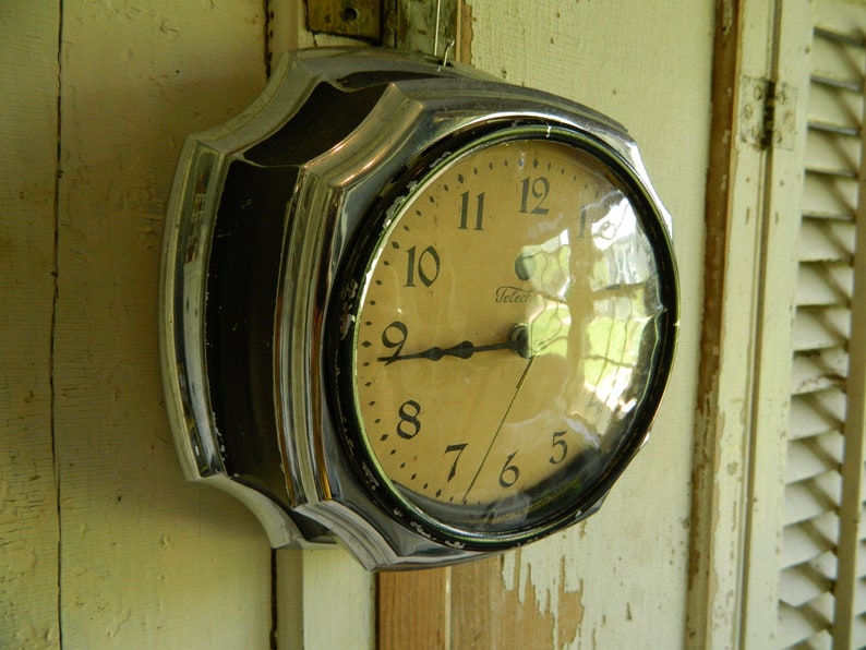 Vintage Telechron Wall Clock Etsy