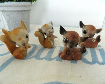Vintage Deer and Squirrel - 2 of each