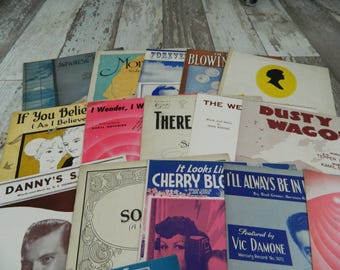 Vintage Sheet Music - Set of 21